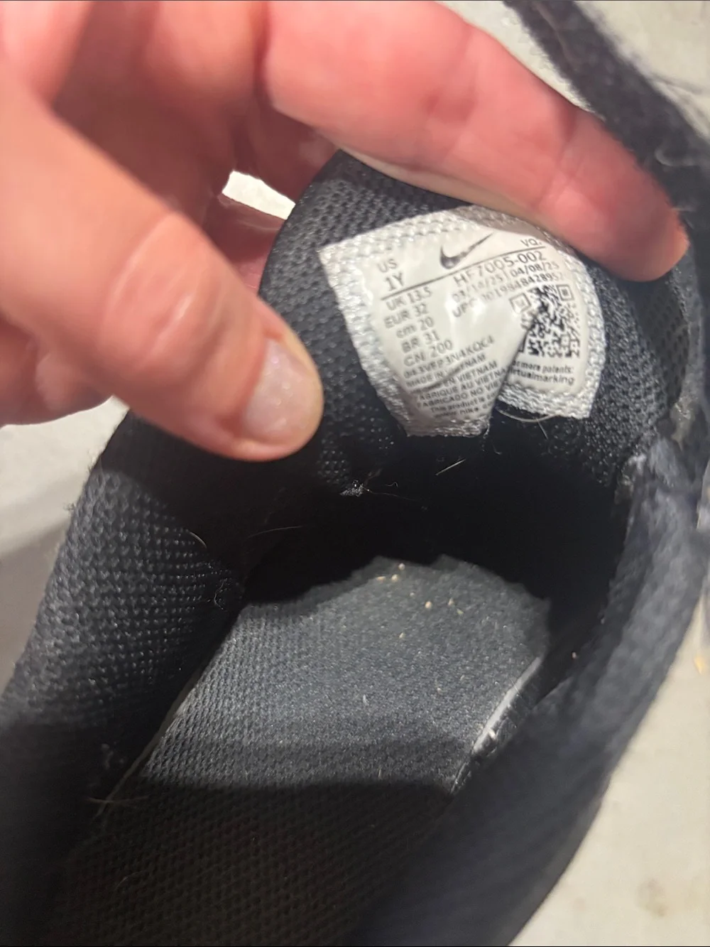 Nike Black and White Kids' Hook-and-Loop Sneakers